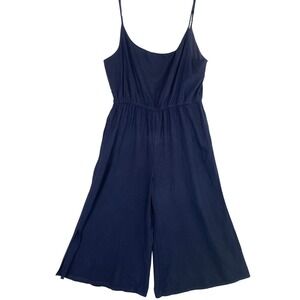Haute Hippie Style Navy Blue Wide Leg Cropped Jumpsuit XL